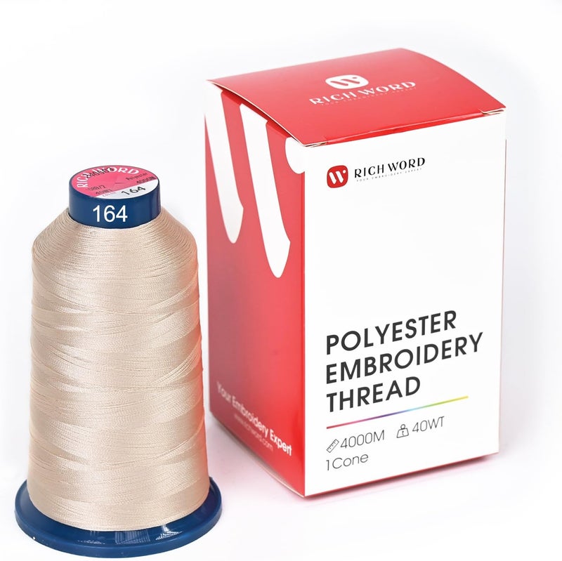 Poolin Richword Selected Brown Embroidery Thread 4000M(4374Y) 40WT Polyester Thread 100 Colors Selected for Commercial Multi Needles and Single Needle Embroidery Machine 0164 - Image 1
